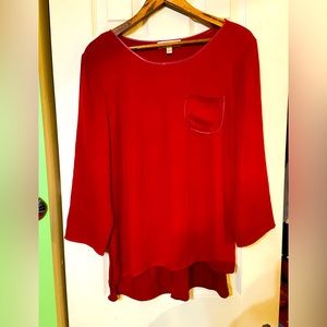 Red long sleeve blouse